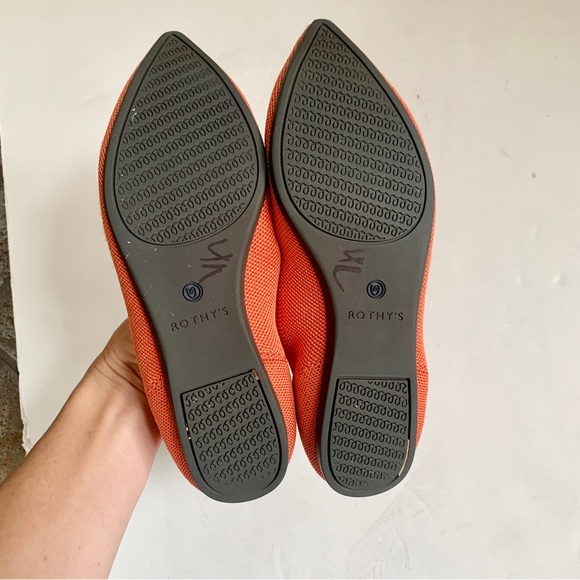 Rothy’s Retired Rare Persimmon The Point Flats Orange Shoe Size 7.5 - Picture 6 of 7